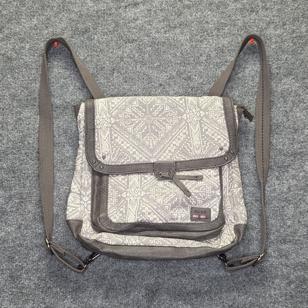 The Sak Gray Patterned Backpack/Cross-body Bag